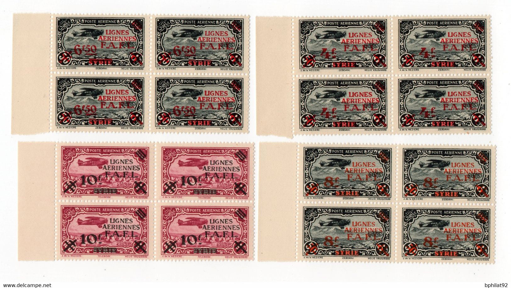 !!! PRIX FIXE : LEVANT, PA N°1/4 EN BLOCS DE 4 NEUFS ** - Unused Stamps