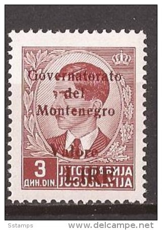 1942  ITALIA OCCUPAZIONE MONTENEGRO CRNA GORA OVERPRINT ROUGE NEVER  HINGED - Montenegro