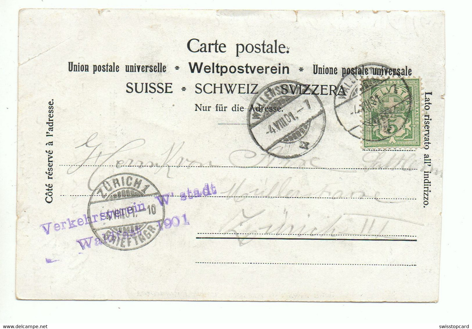 WALENSTADT Bahnhofstrasse Mit Den Churfirsten Animée Gel. 1901 Spez. Stempel Verkehrsverein - Walenstadt