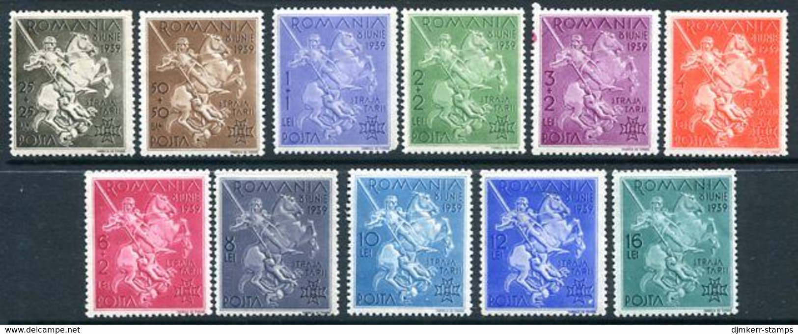ROMANIA 1939 Accession Anniversary LHM / *  Michel 598-608 - Unused Stamps