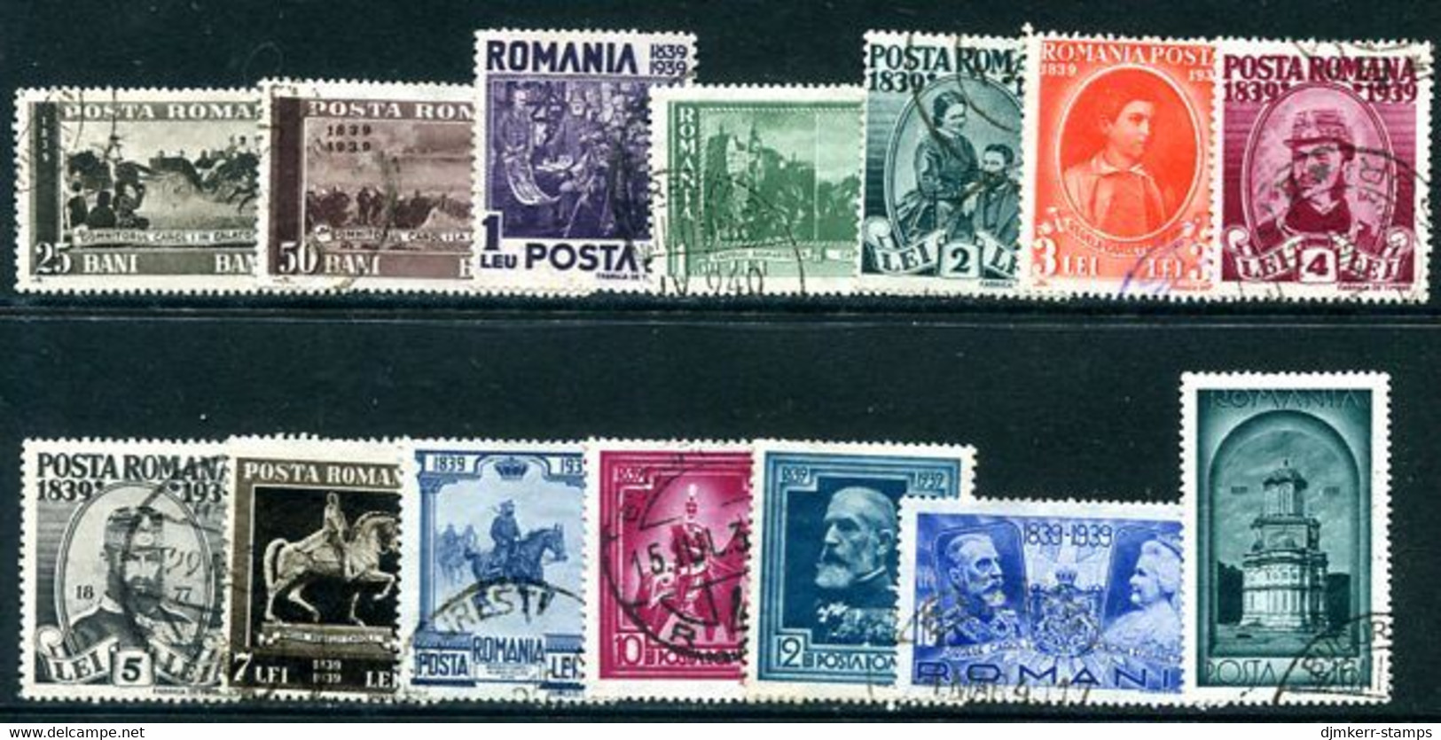 ROMANIA 1939 Centenary Of Karl I Used   Michel  569-82 - Oblitérés