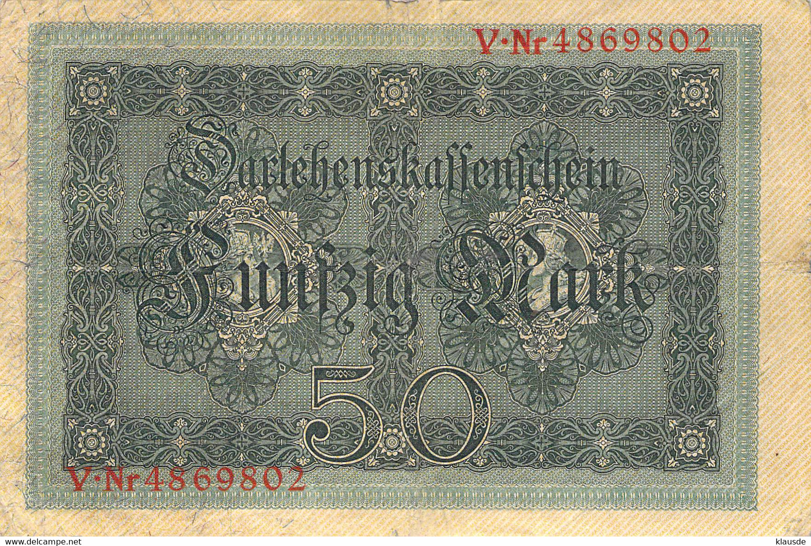 50 Mark 1914 VF/F (III) Y Nr.4869802 - 50 Mark