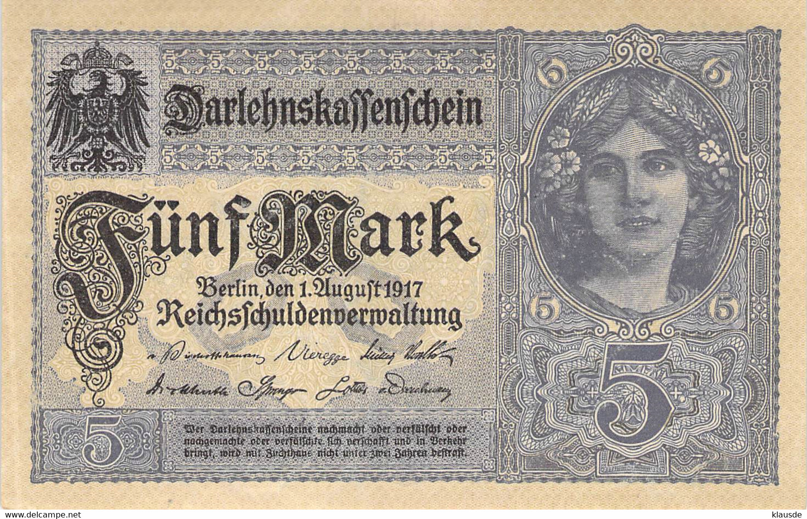 5 Mark 1917 UNC (I) V-13300674 - 5 Mark