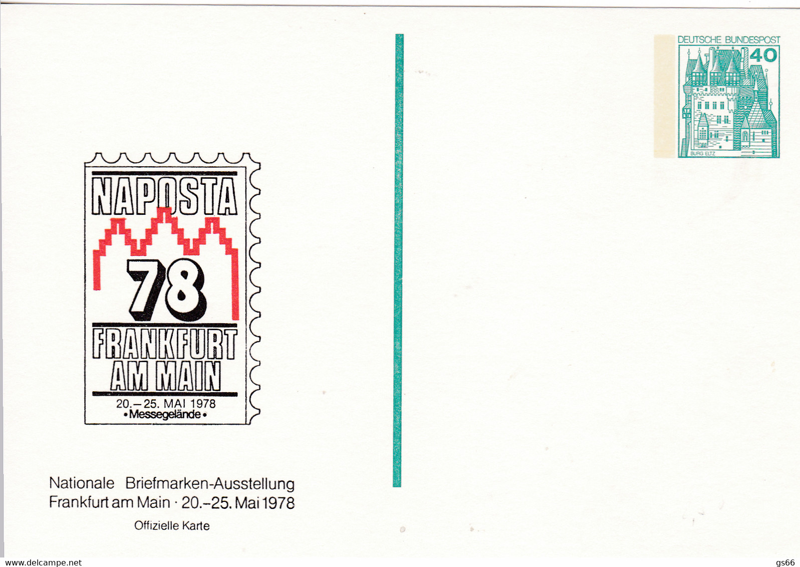 BRD, PP 100 D2/013b, BuSchl. 40,  Frankfurt "Naposta 78", - Private Postcards - Mint