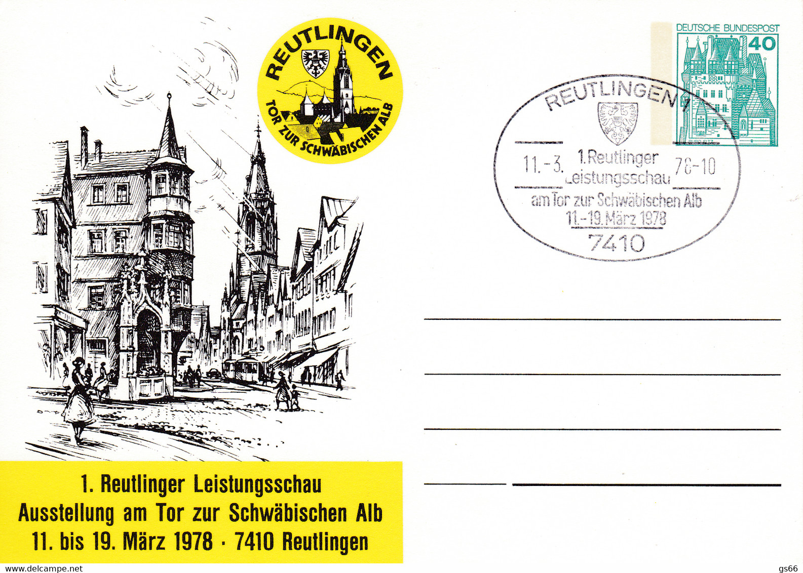 BRD, PP 100 D2/034, BuSchl. 40,  Reutlinger Leistungsschau - Private Postcards - Used