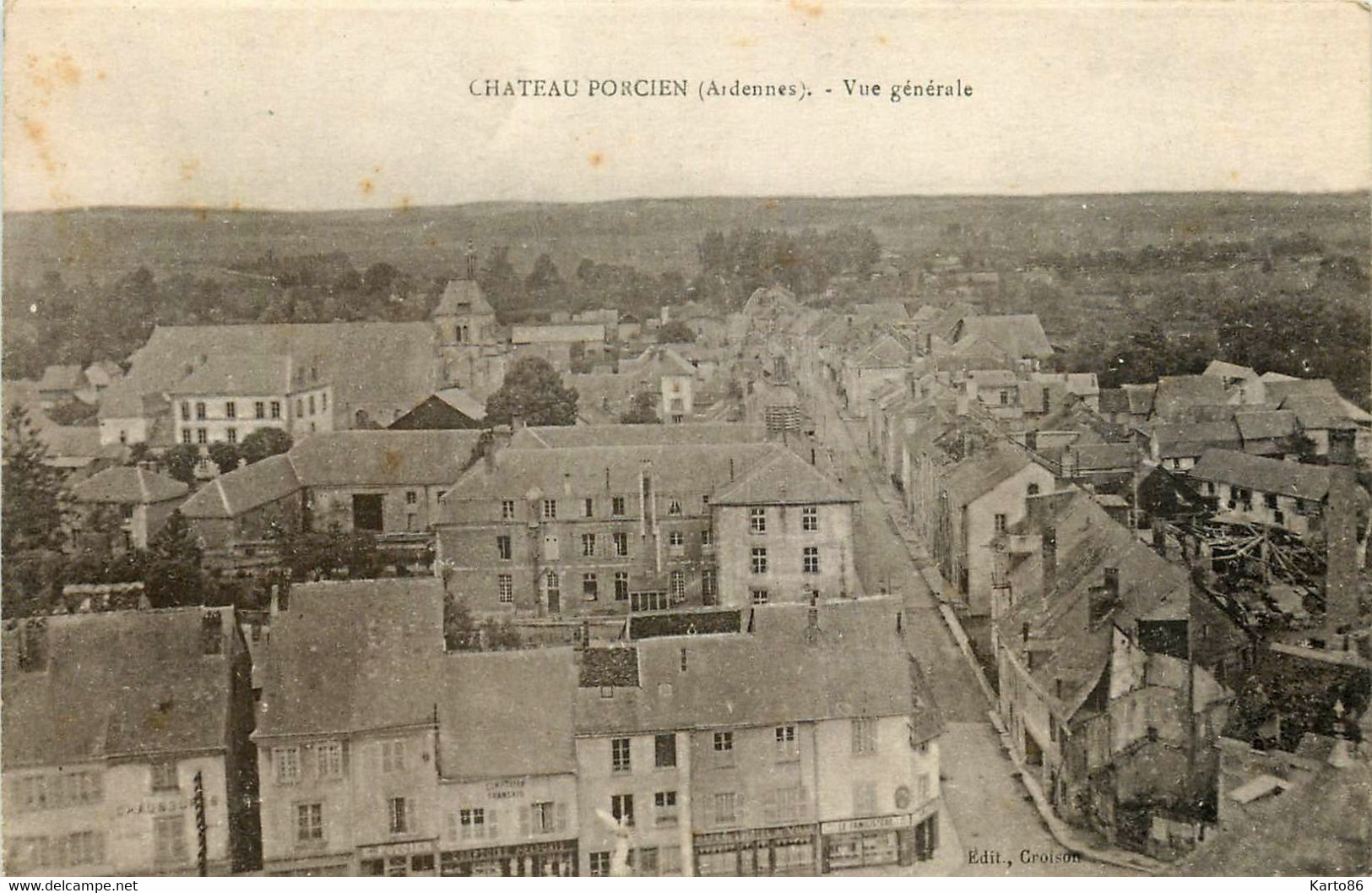 Château Porcien * Vue Générale De La Commune - Chateau Porcien