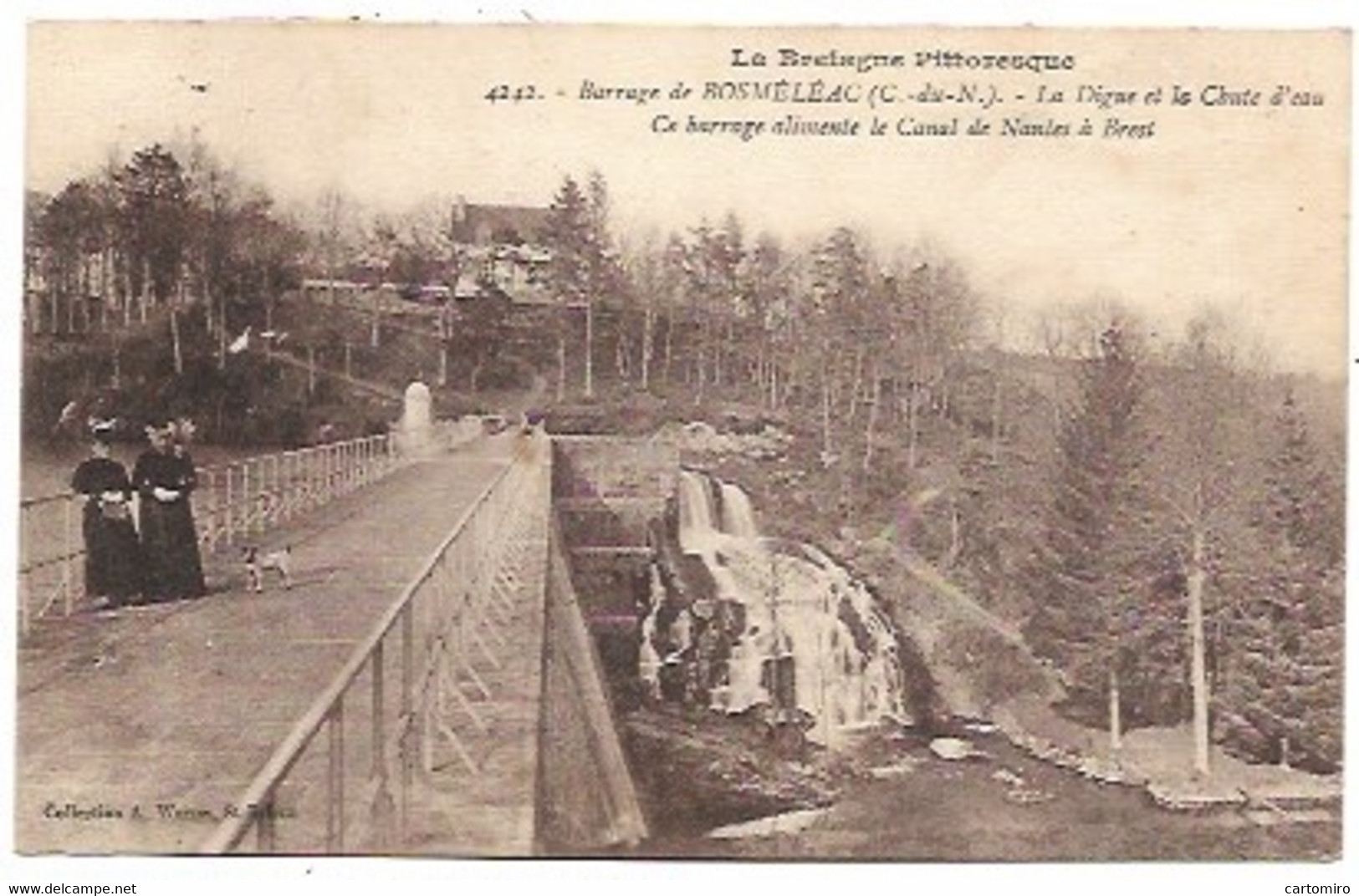 22 Bosméléac - Barrage  La Digue Et La Chute D'eau - Bosméléac