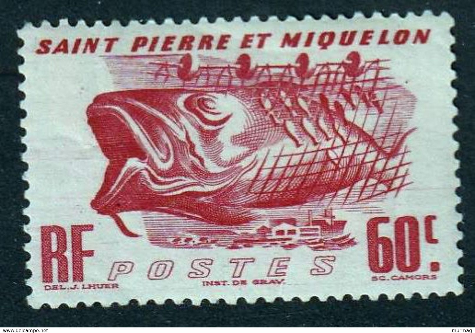 ST-PIERRE-ET-MIQUELON- Série Courante : Chalutier ; Morue - Y&T N° 338-329-353 - 1947, 1957 - Altri & Non Classificati