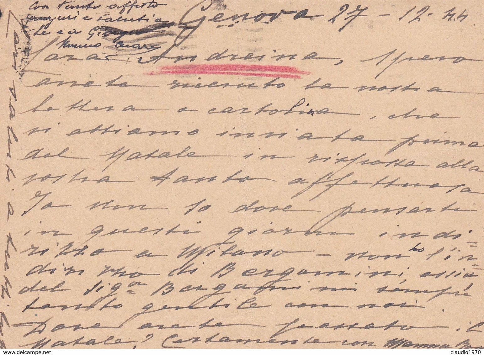 RSI - ITALIA - GENOVA - INTERO POSTALE  C. 30 F.LLI AGGIUNTA  - VIAGGIATO PER MILANO - Interi Postali