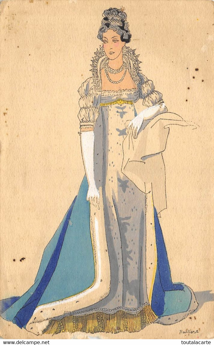 CPA HISTOIRE DU COSTUME FRANCAIS EMPIRE 1804  Illustrateur Rouillier - Rouillier