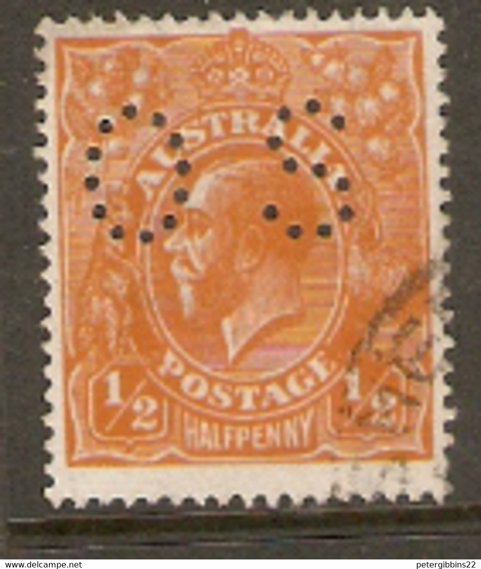 Australia  1918  SG  O66  1/2d  Perfins OS Fine Used - Dienstzegels