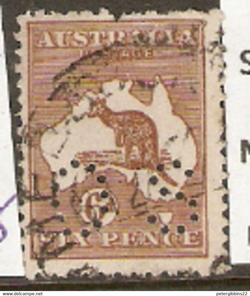 Australia  1924  SG  O76  6d  Perfins OS Fine Used - Officials