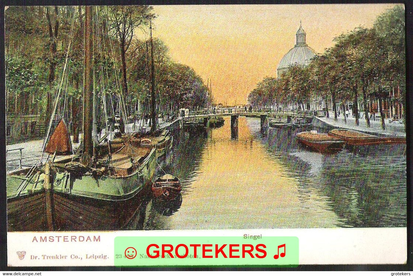 AMSTERDAM Singel Binnenschepen Ca 1900  Péniches - Amsterdam