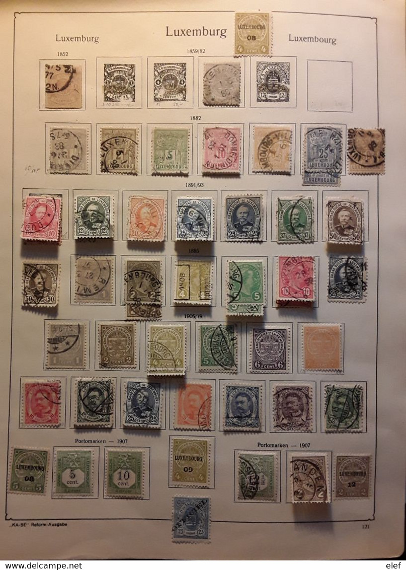 LUXEMBOURG 1859 - 1907 Collection 56 Timbres Neufs Et Obl Dont Taxe,service Sur Page Album Ancienne,  TB Cote 80 Euros - Collections