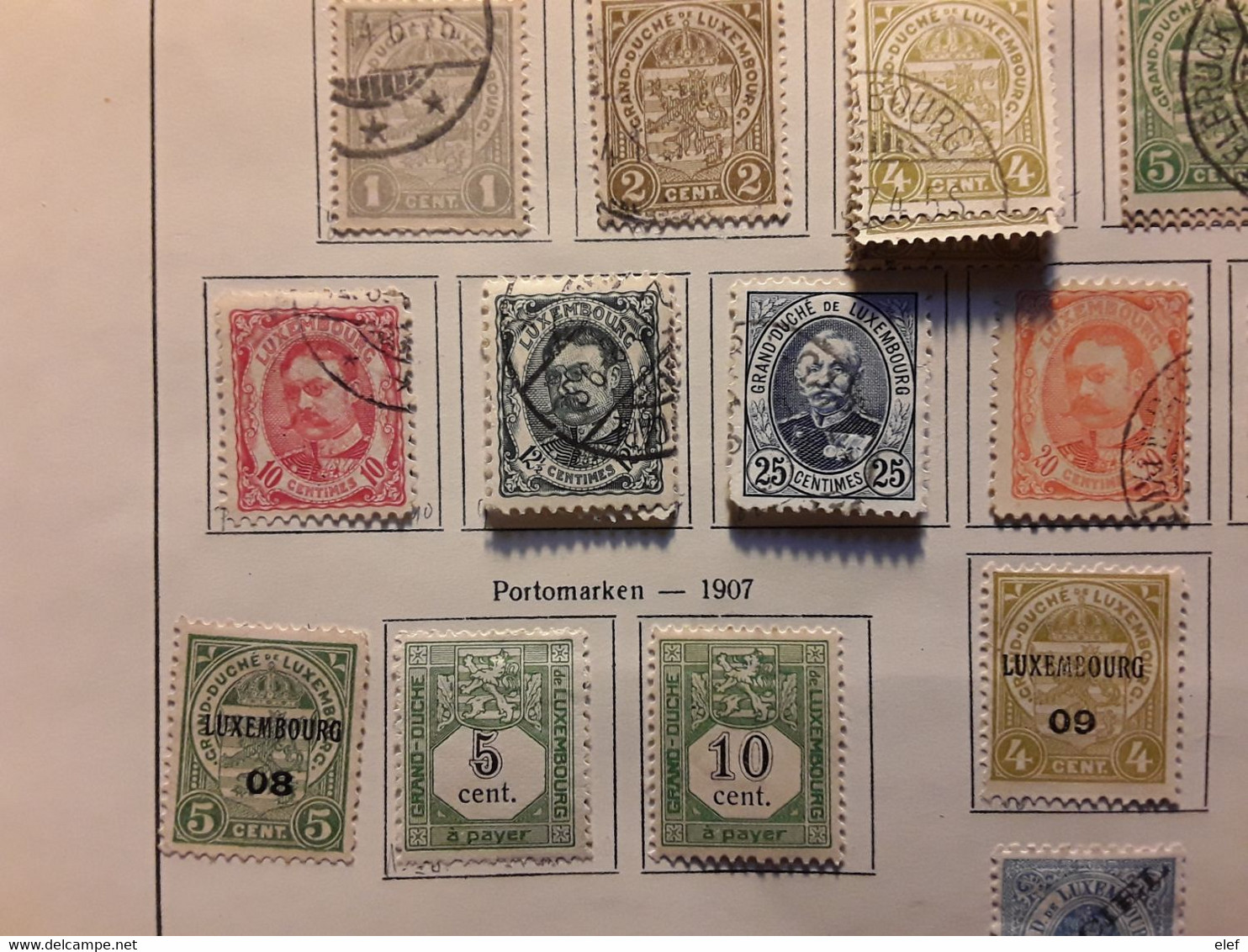 LUXEMBOURG 1859 - 1907 Collection 56 timbres neufs et obl dont taxe,service sur page Album ancienne,  TB cote 80 euros