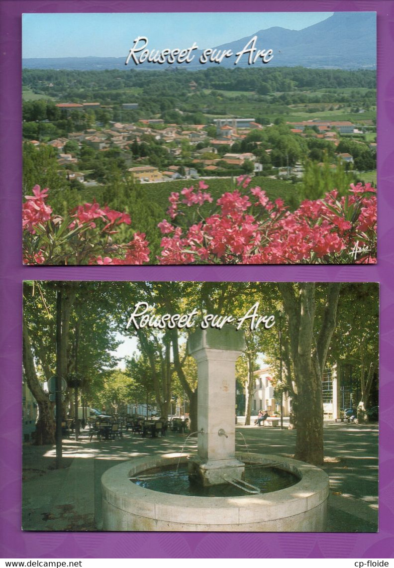 13 - ROUSSET-SUR-ARC . " LE VILLAGE " & " PLACE PAUL BORDE, LA GRANDE FONTAINE " . 2 CPM - Réf. N° 27969 - - Rousset