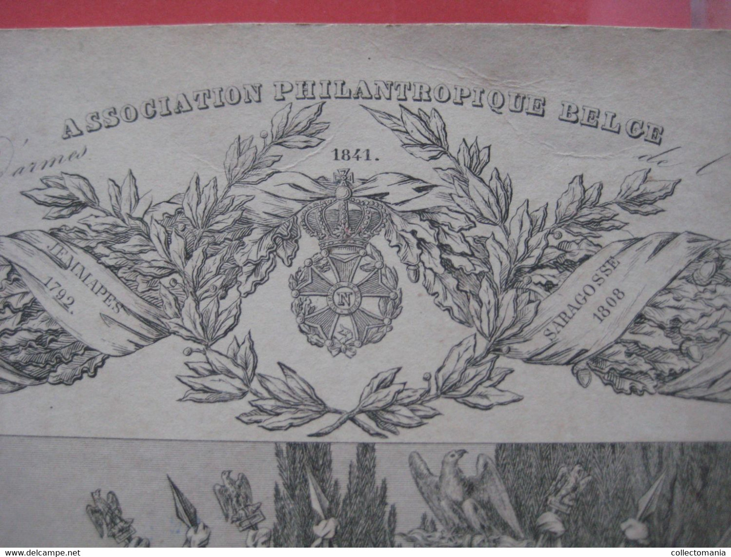 Carte De Décès Anciens Frères D' Armes De L'Empire NAPOLEON Frère Joeph Van Laer Né 1777 Décédé 1842 Lith. Vande Steene - Obituary Notices