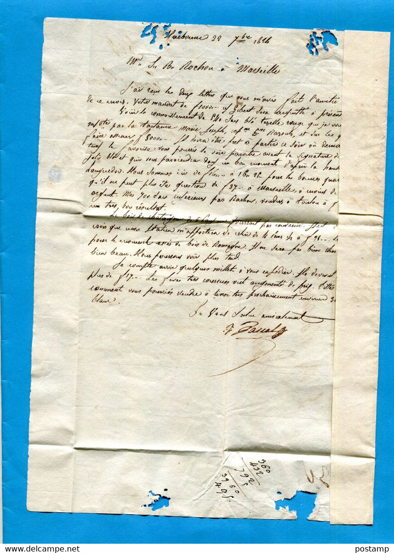 Lettre De 1824-10 NARBONNE-Pour Marseille - ....-1700: Voorlopers