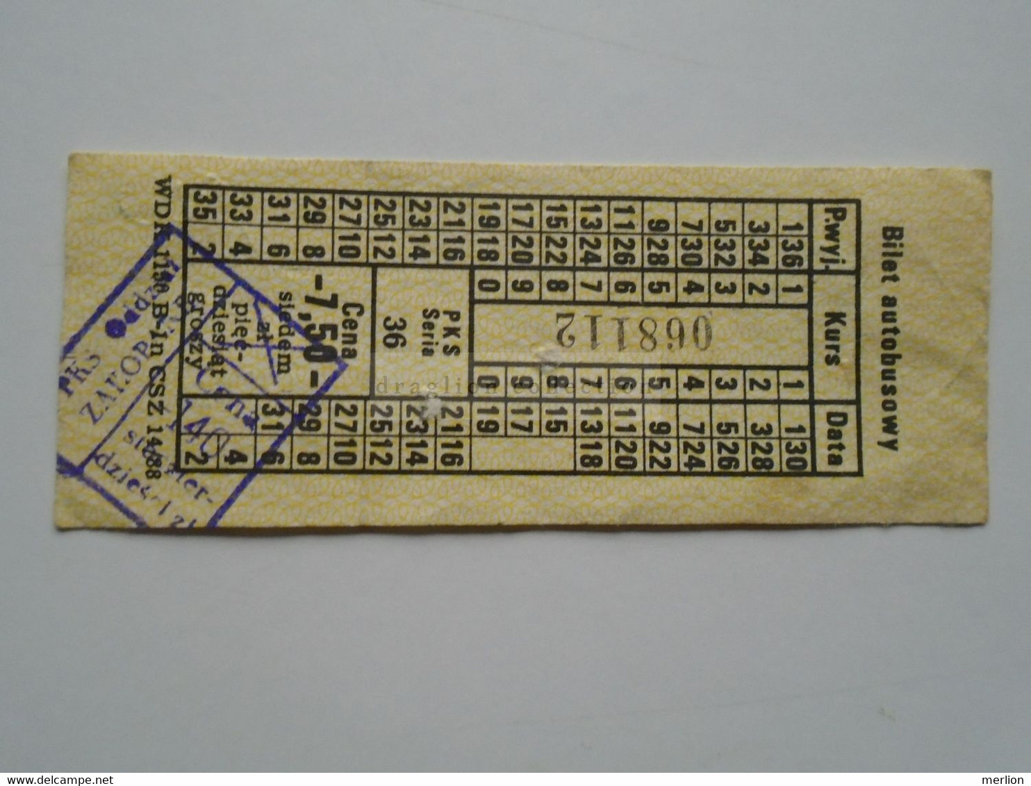 D176520    Older Autobus Ticket  Poland  ZAKOPANE    -bus - Sonstige & Ohne Zuordnung