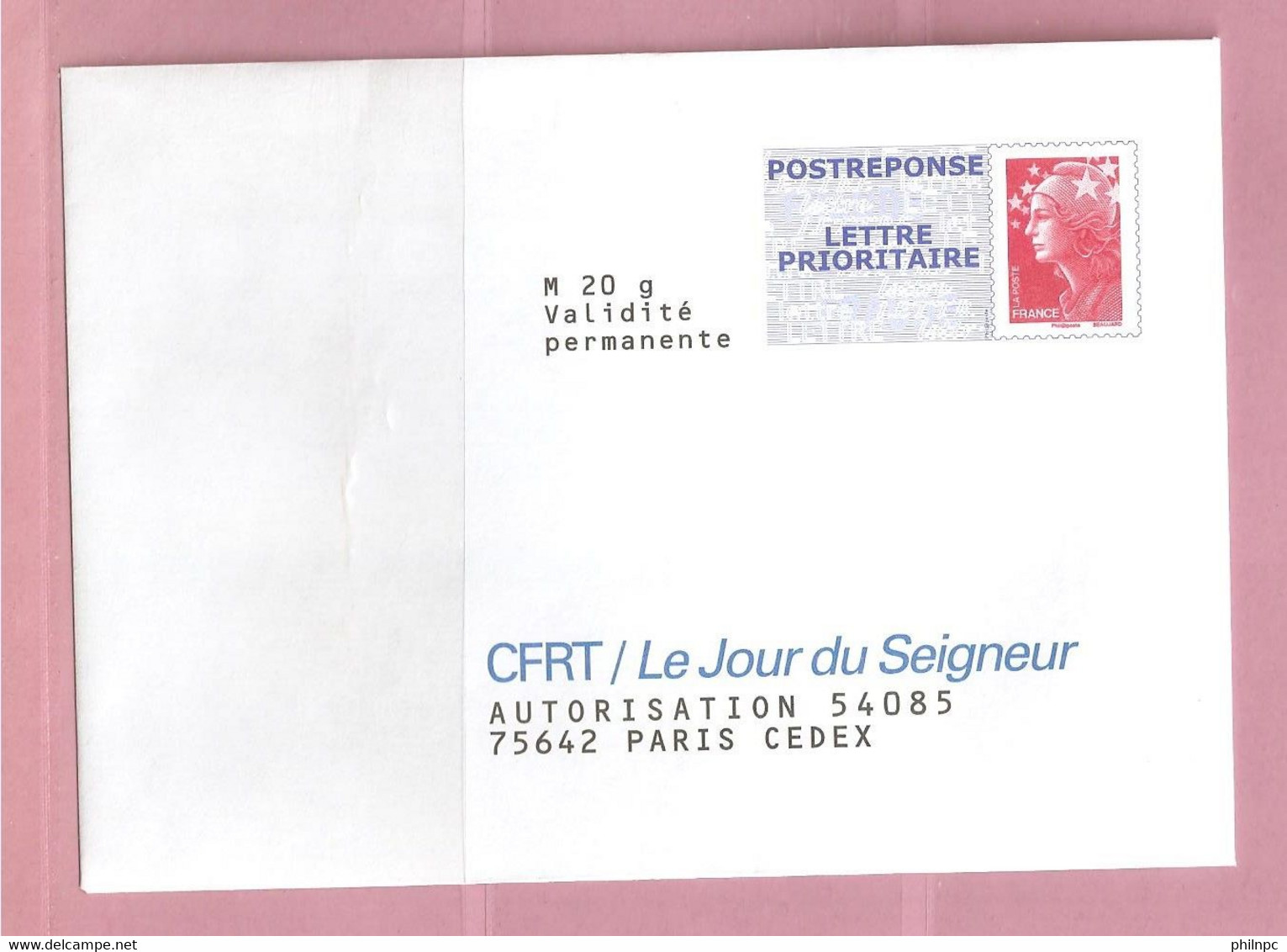 France, Prêt à Poster Réponse, 4230, Postréponse, CFRT Le Jour Du Seigneur, Marianne De Beaujard - Prêts-à-poster:Answer/Beaujard