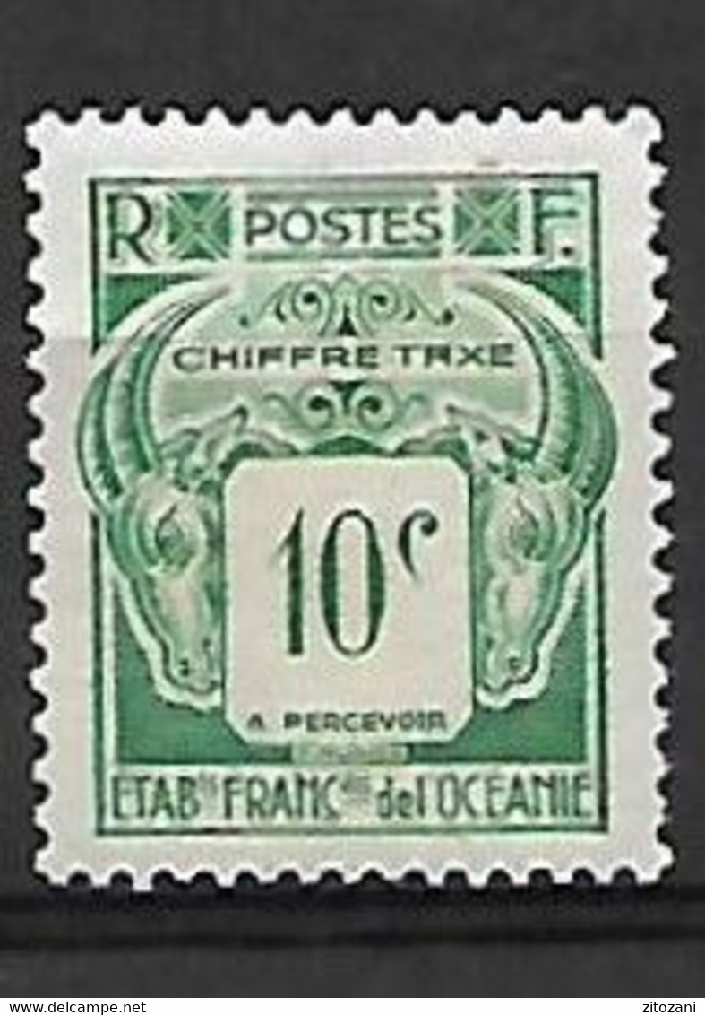 1398   établissement De L'océanie Timbre Taxe Neuf * - Timbres-taxe