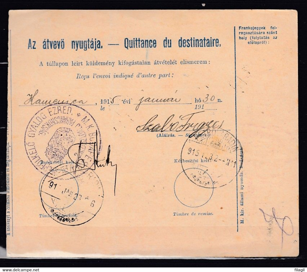 Bulletin D'Expedition Van Budapest Naar Petervarad - Storia Postale