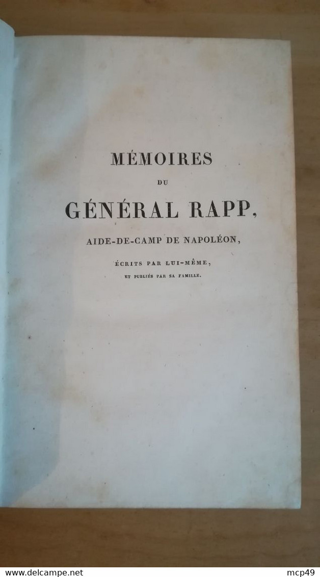 MEMOIRES DU GENERAL RAPP 1823