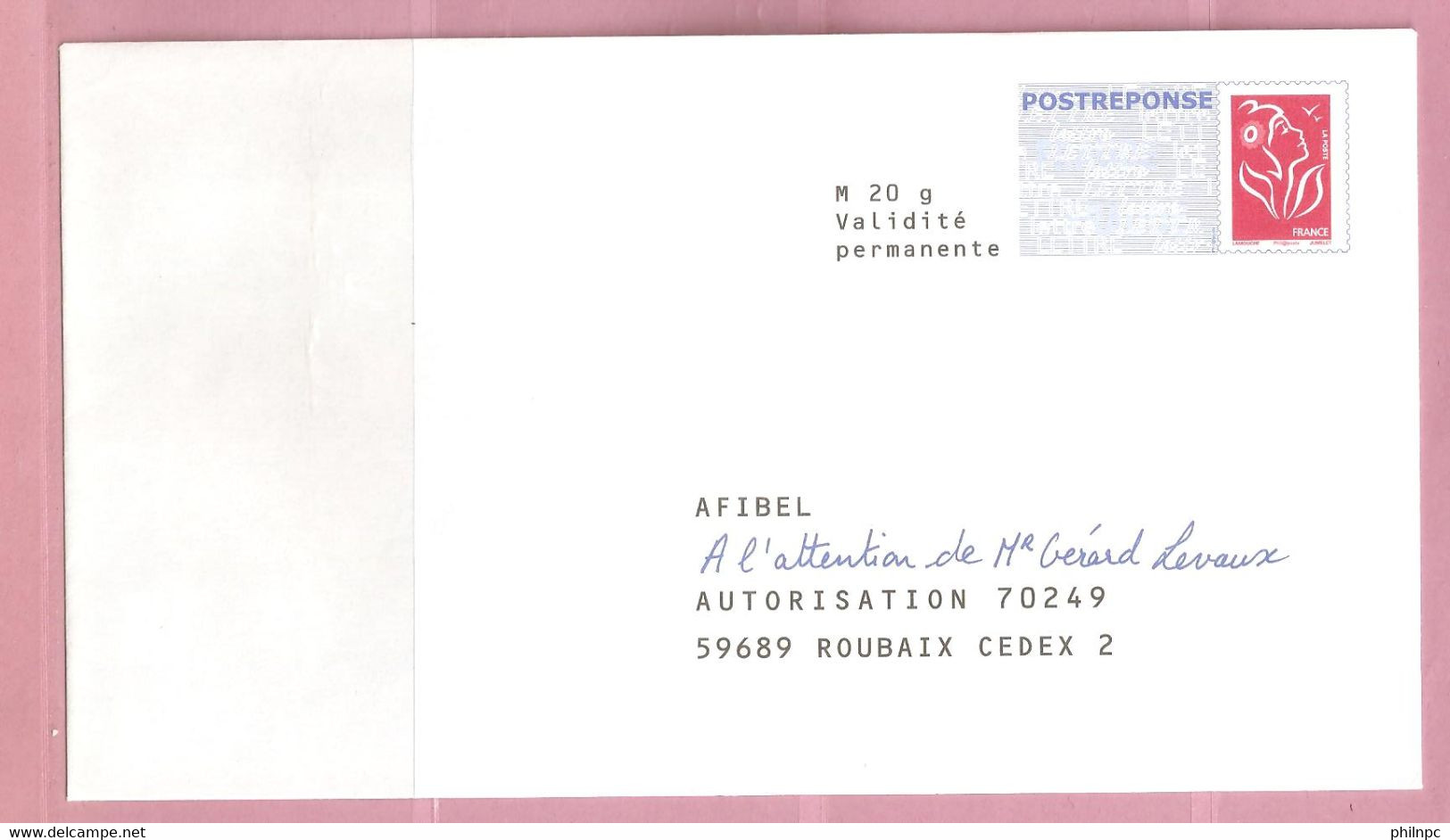 France, Prêt à Poster Réponse, 3734A, Postréponse, AFIBEL, Marianne De Lamouche - Prêts-à-poster:Answer/Lamouche