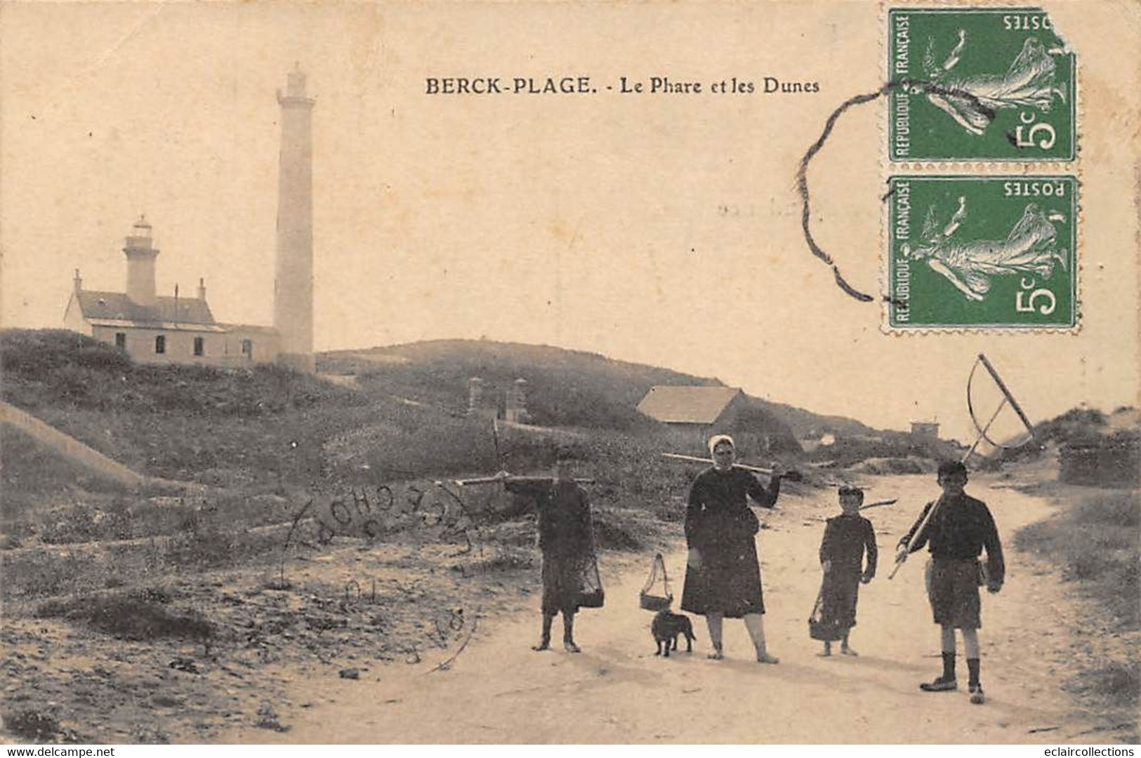 Thème:  Pêche à La Crevette .  Berck-Plage   62  Phare          (voir Scan) - Fischerei