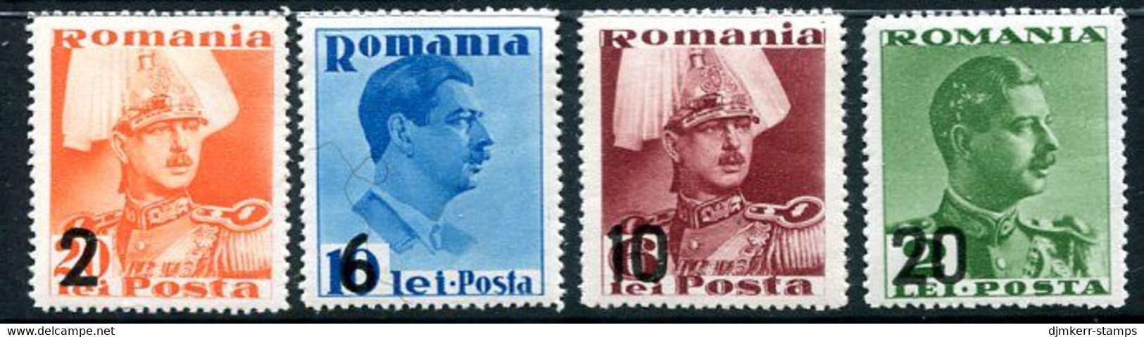 ROMANIA 1937 Surcharges Ex Block LHM / *  Michel 543-46 - Neufs