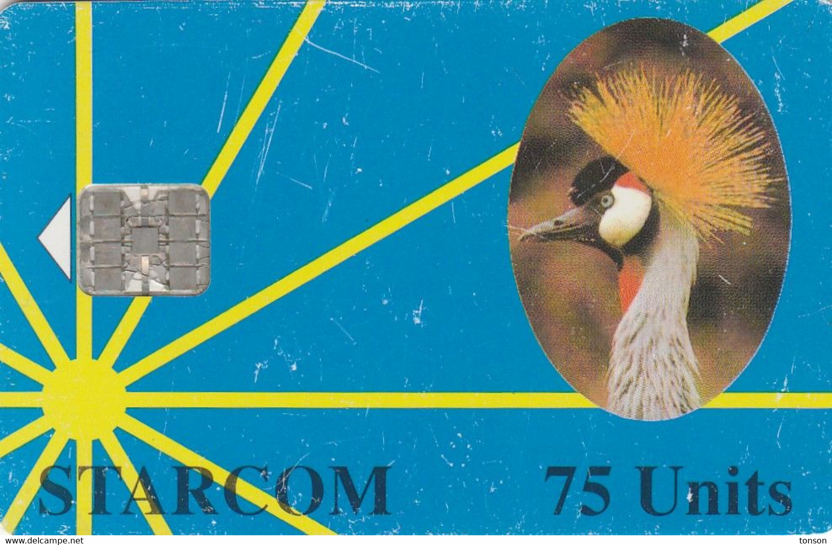 Uganda, UGA-S-07, 75 Units, Bird, Gru - Reverse G (Blue Card), 2 Scans. - Uganda