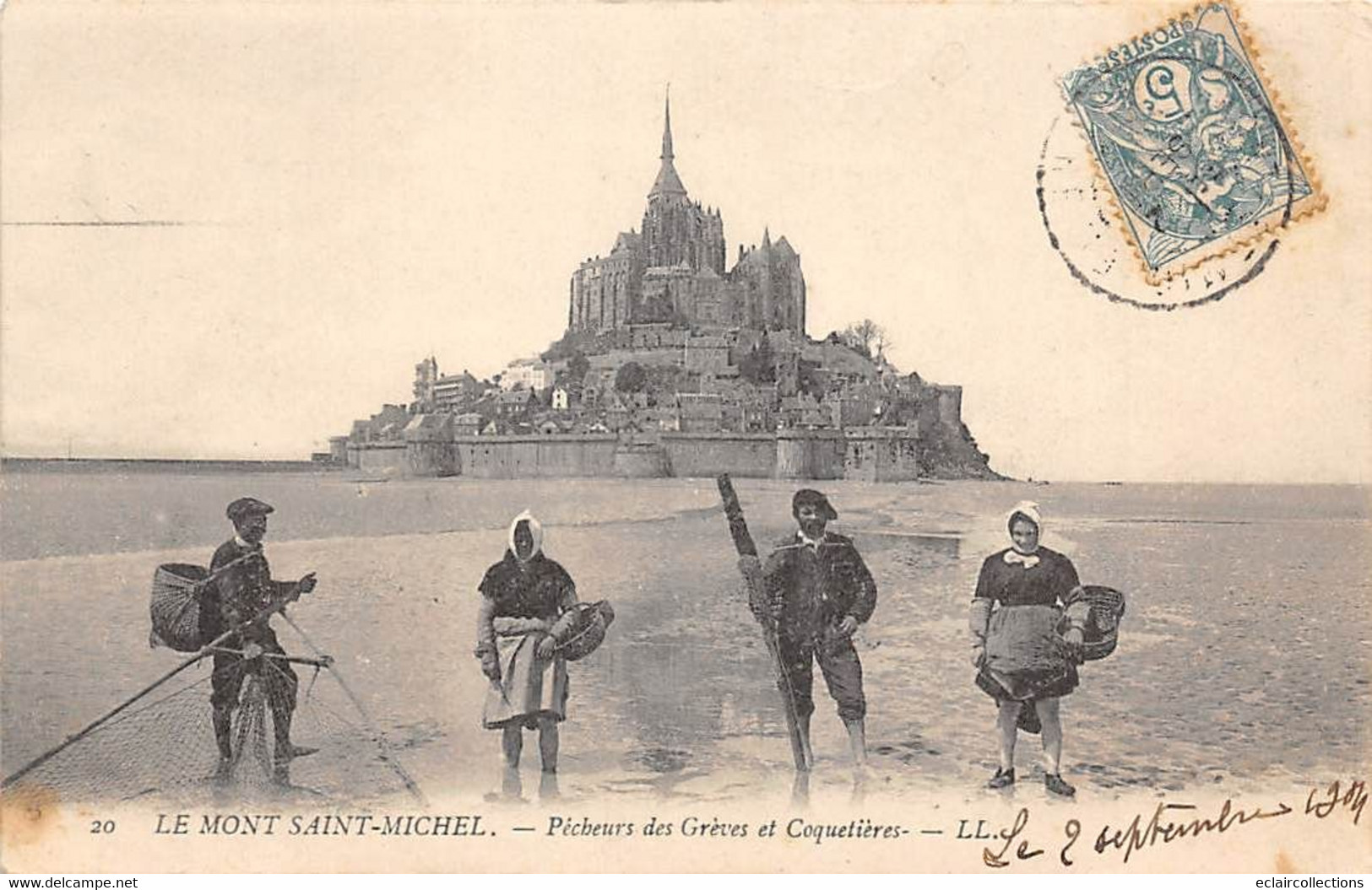Thème:  Pêche à la crevette .  Mont-Saint-Michel    50  . 9 cartes       (voir scan)