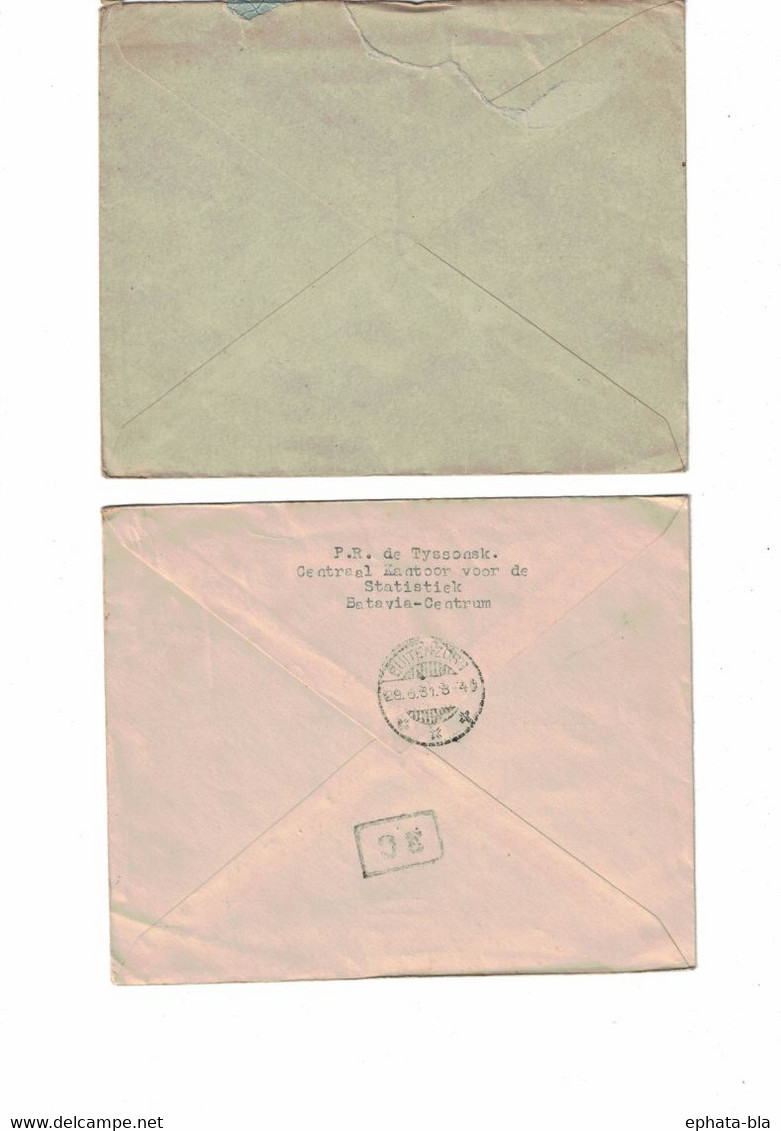 Lot De 2 Entiers Postaux, Indes Néerlandaises.  Semarang => Zandvoort 1922 + Batavia => Buitenzorg 1931 - Nederlands-Indië
