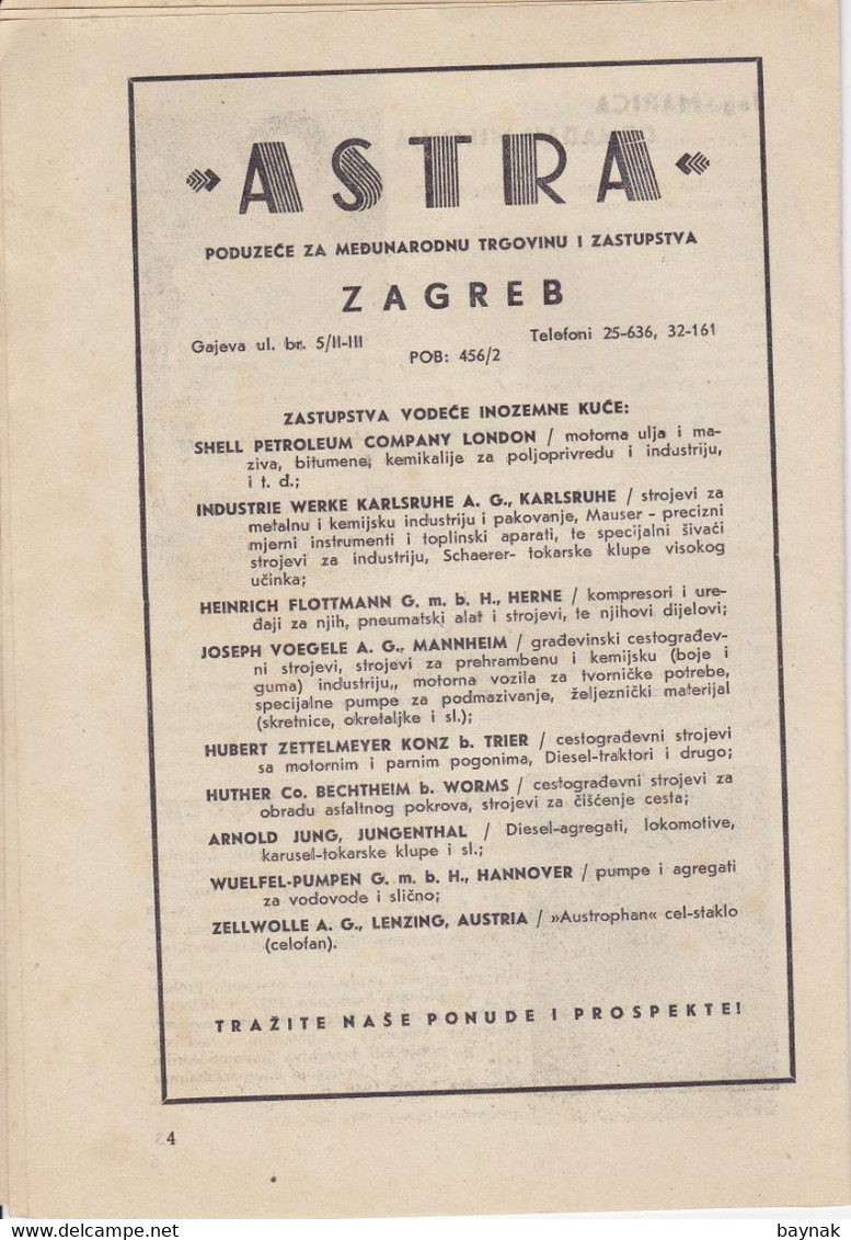 CROATIA, FRANCE ZAGREB  --  BROSCHURE: TENNIS INTERNATIONAL - ,,  RACING CLUB DE FRANCE ,, Vs Z. T. K.  ZAGREB  -- 1953 - Livres