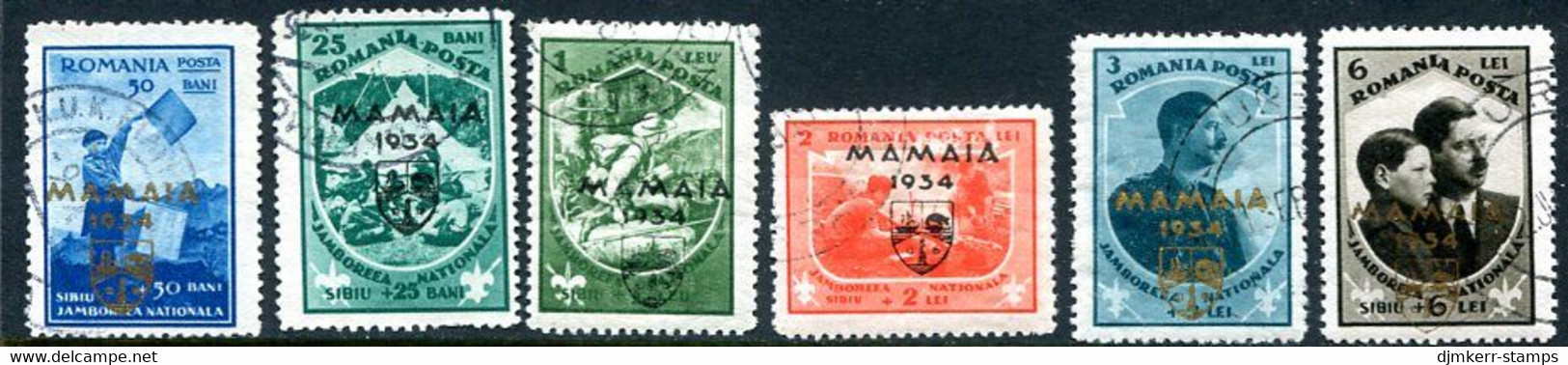 ROMANIA 1934 Mamaia Scout Jamboree Set  Used.  Michel 468-73 - Usati