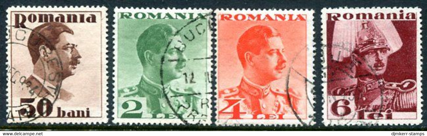 ROMANIA 1934 King Carol II Definitive Used.  Michel 474-77 - Used Stamps