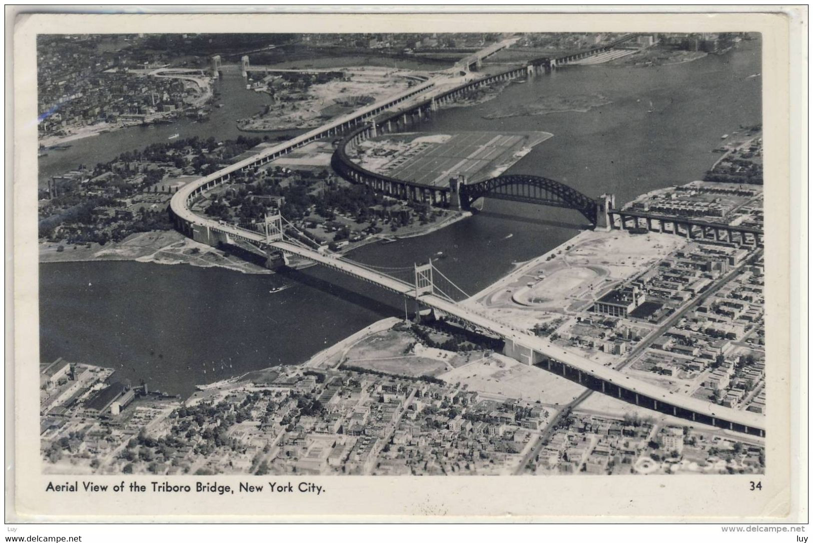 NEW YORK CITY  AERIAL VIEW OF THE TRIBORO BRIDGE  1939 SPORT ARENA STADION STADIO - Stadi & Strutture Sportive