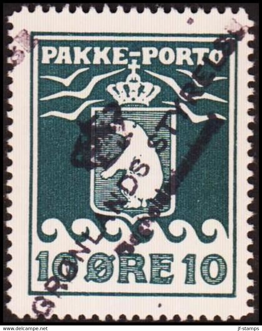 1937. PAKKE PORTO. 10 øre Blue. Schultz. Perf 10 3/4. LUXUS GRØNLANDS STYRELSE Boghol... (Michel 7B) - JF411024 - Pacchi Postali