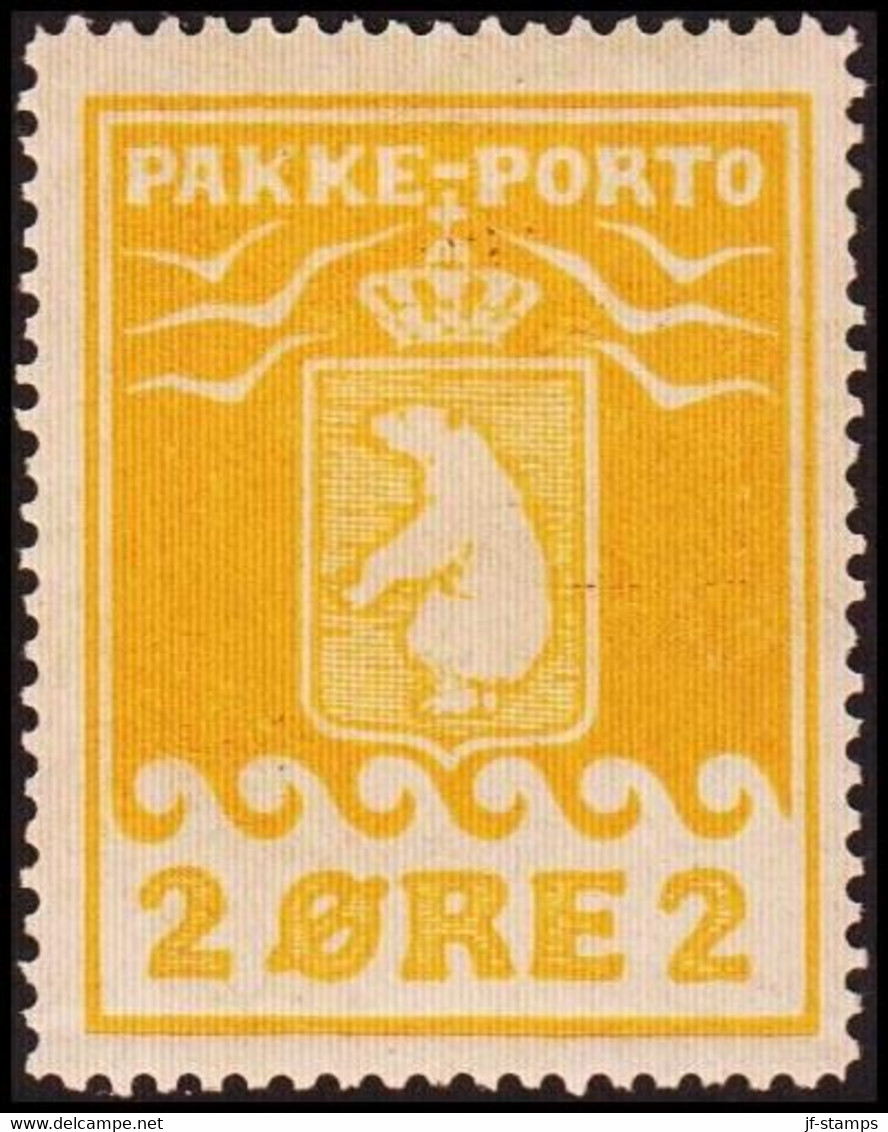 1916. PAKKE PORTO. 2 øre Yellow. Thiele. (Michel 5A) - JF411029 - Pacchi Postali