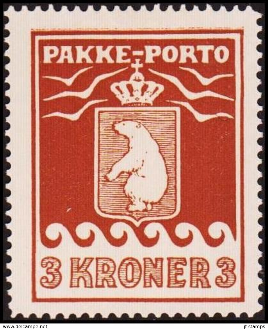 1930. 3 Kr. Brown. Thiele. Perf. 11 ½. Variety Double Upper Frame. (Michel 12A) - JF411038 - Parcel Post