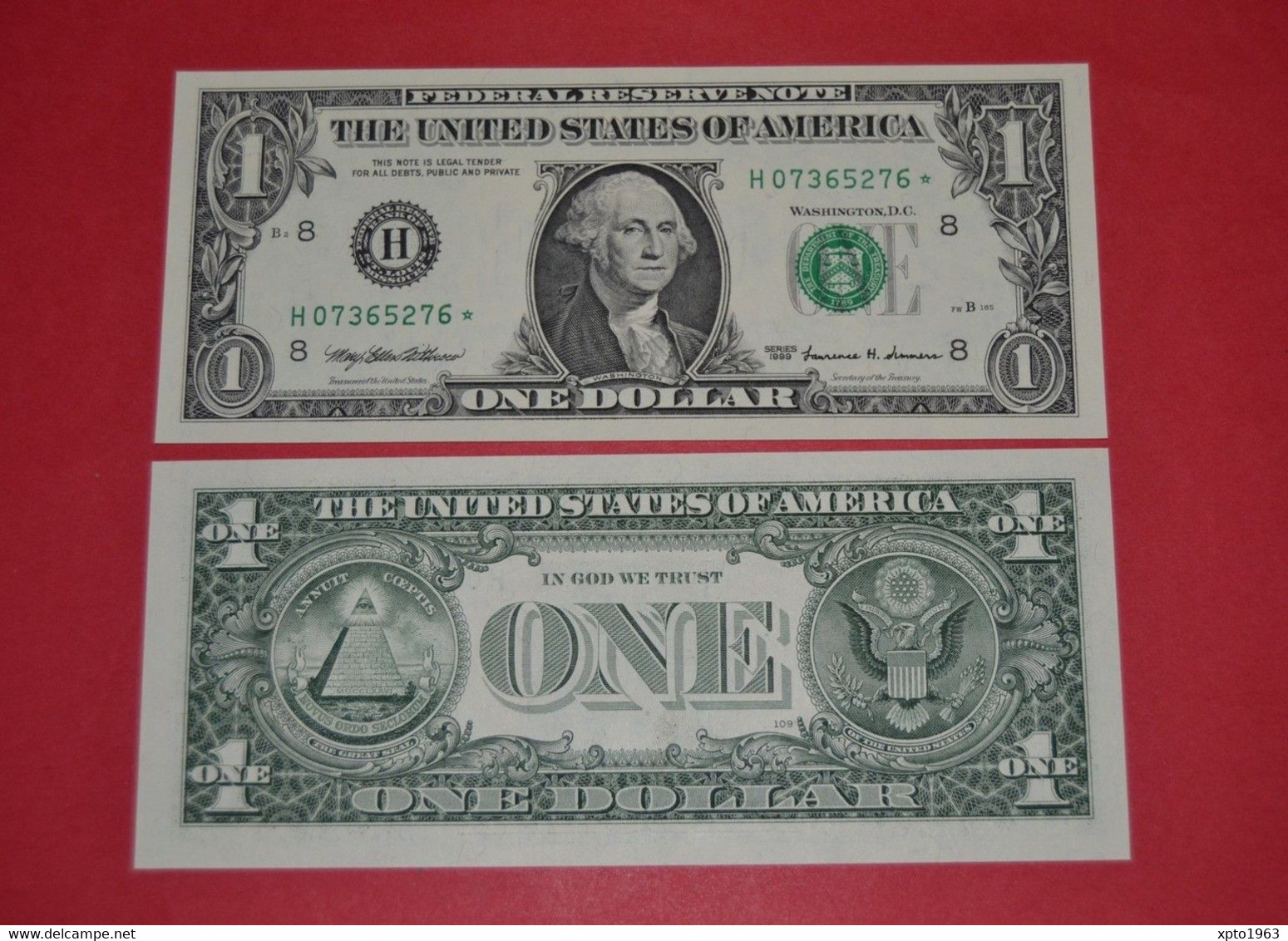 STAR NOTE USA $1 Dollar Bill 1999 - ST LOUIS, Crisp, Uncirculated - Biljetten Van De  Federal Reserve (1928-...)