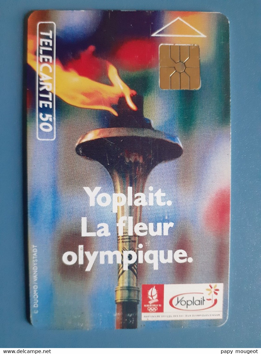 F129 Yoplait Flamme Olympique 50U GEM 12/90 N° B0C05E - Olympische Spiele