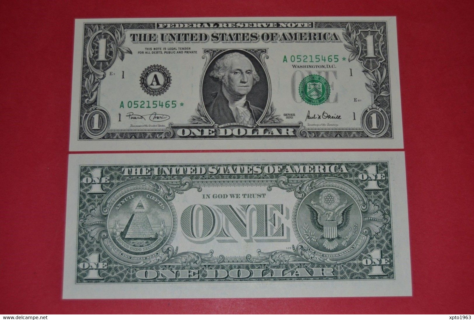 STAR NOTE USA $1 Dollar Bill 2001 - (A)  BOSTON, Crisp, UNCIRCULATED - Biljetten Van De  Federal Reserve (1928-...)