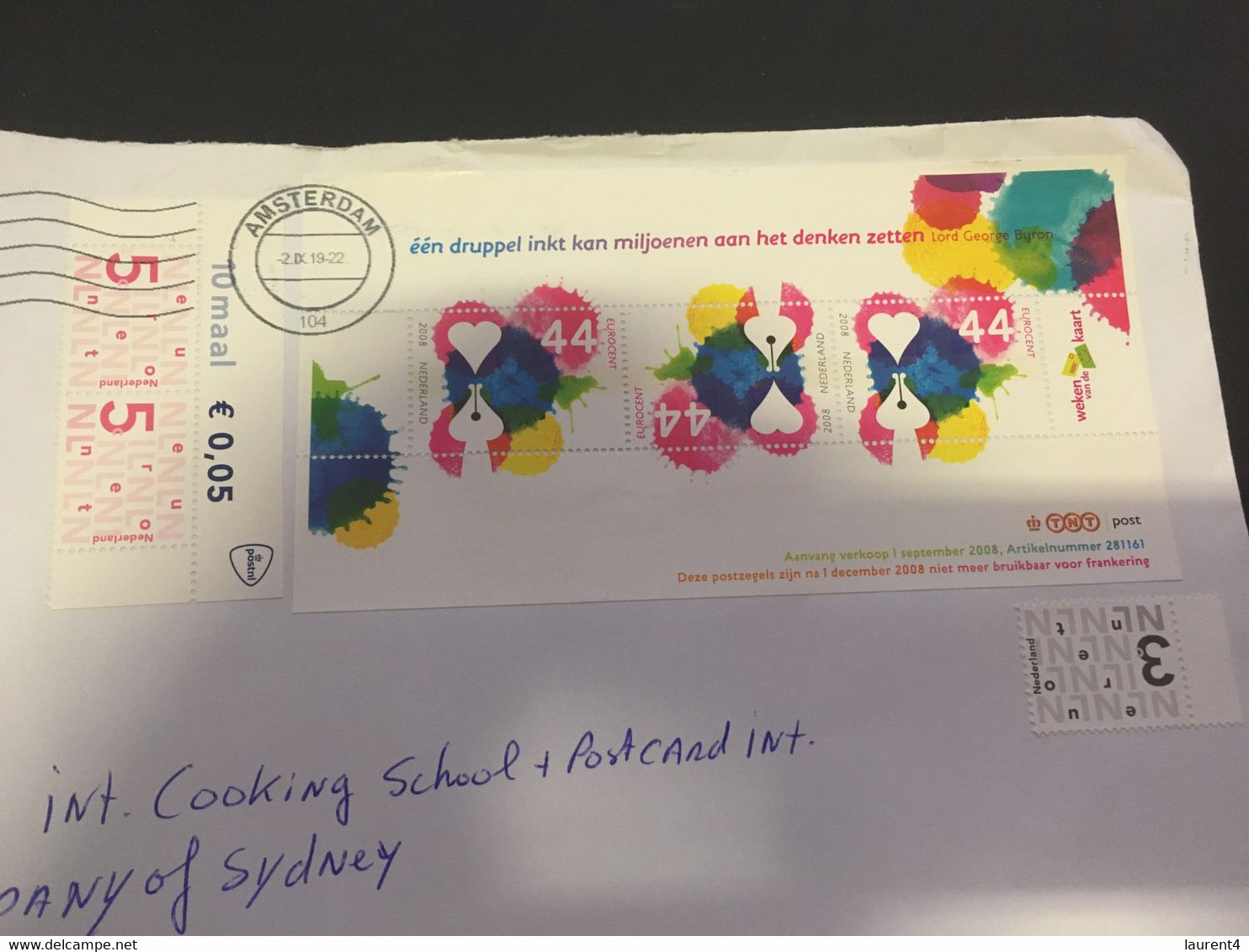 (AA 13 A)  Netherlands Posted To Australia - M/s  Stamps - Covers & Documents