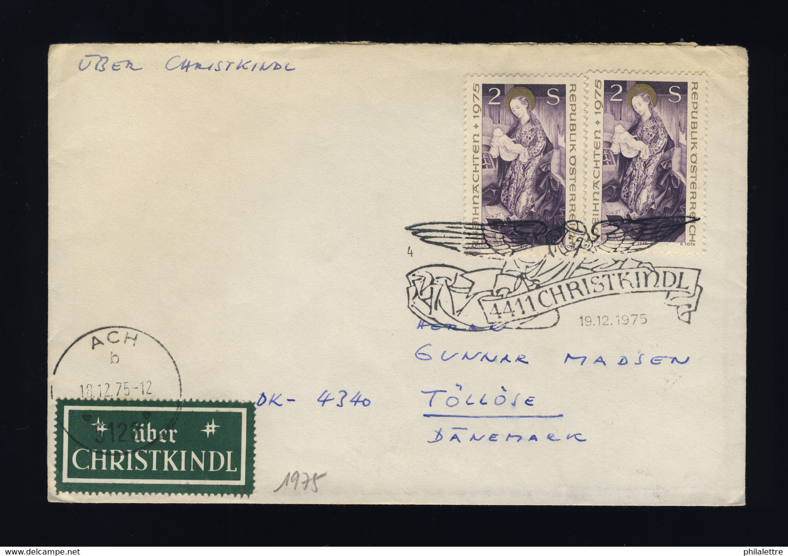 AUTRICHE / AUSTRIA / ÖSTERREICH 1975 2xMi.1503 On Cover "über CHRISTKINDL" - Briefe U. Dokumente