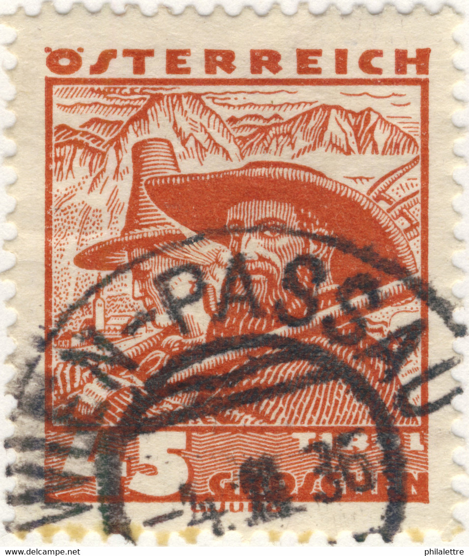 AUTRICHE / ÖSTERREICH 1936 WIEN-PASSAU Nr? Bahnpoststempel On Mi.540 - Gebraucht