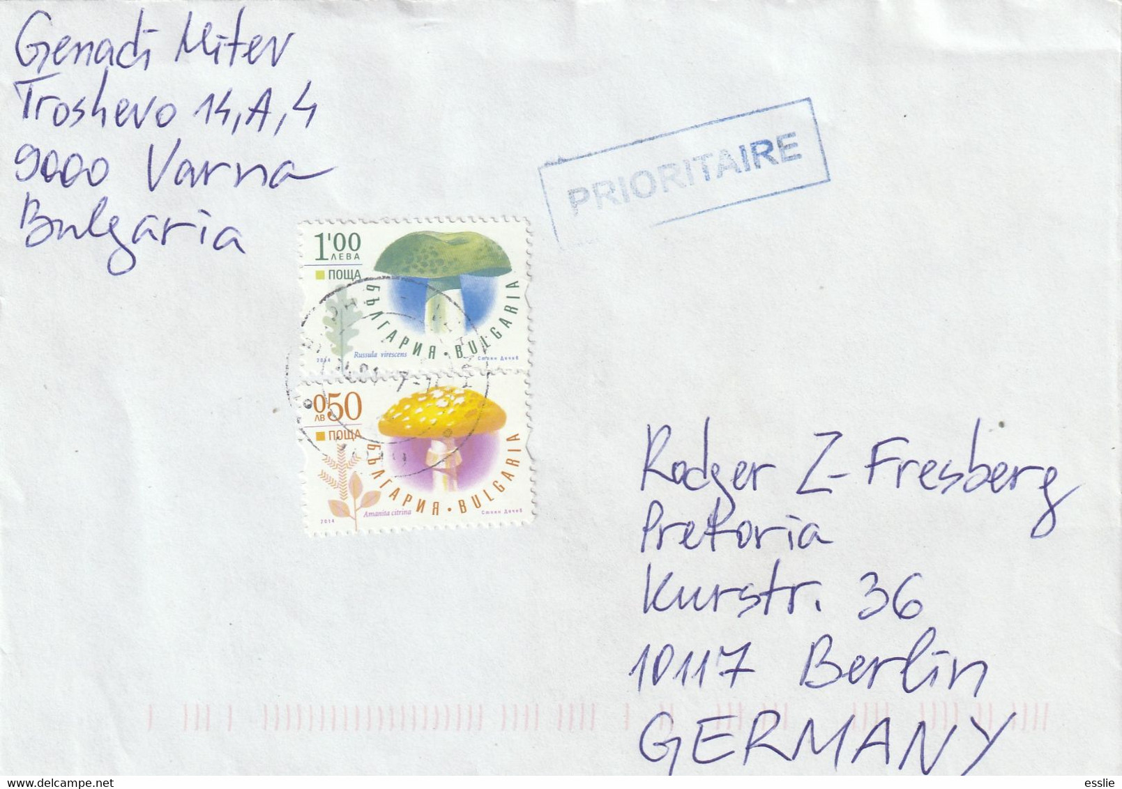 Bulgaria Cover Germany - 2014 - Mushrooms - Storia Postale