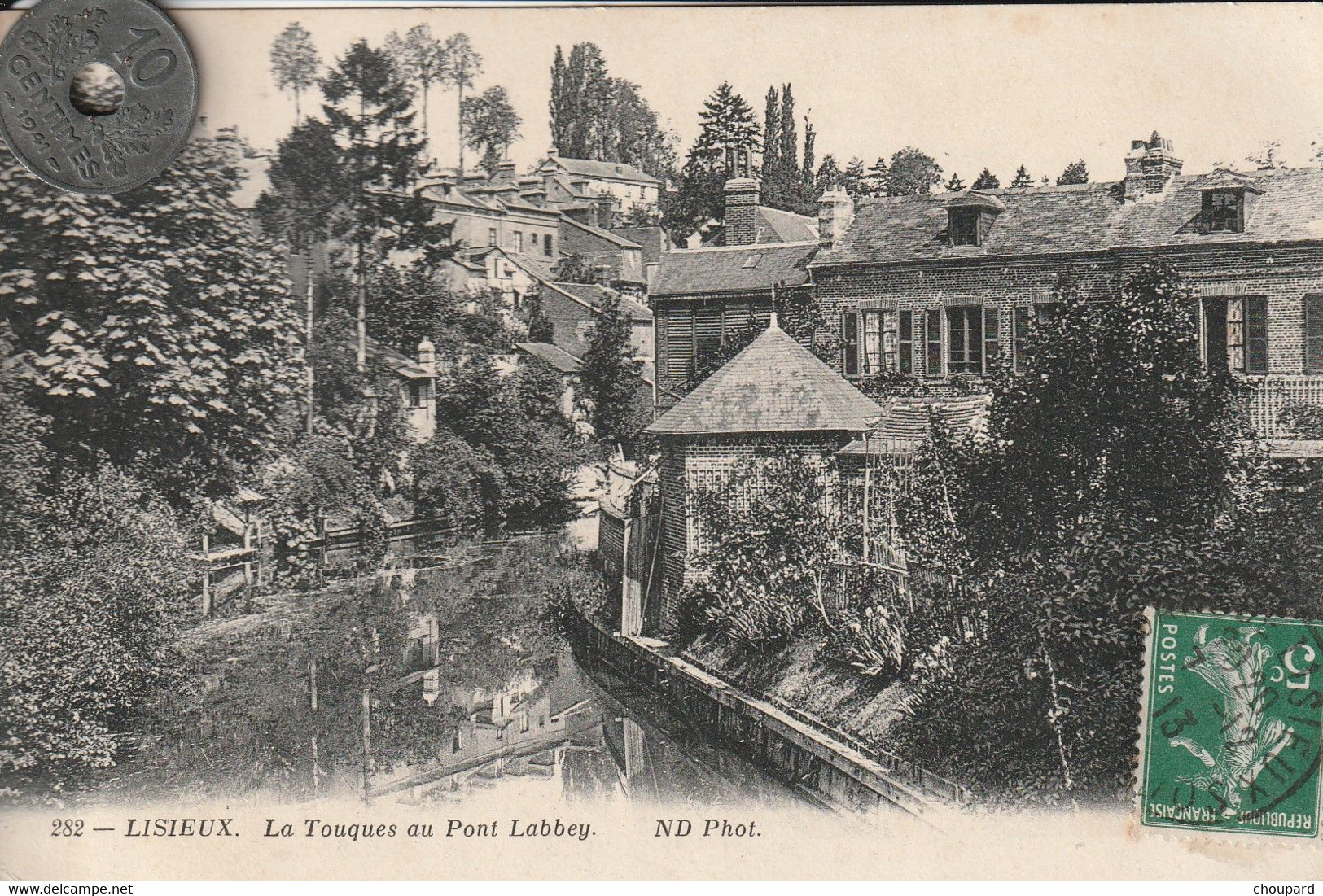 14 - Carte Postale Ancienne De LISIEUX   Les Touques Du Pont Labbey - Lisieux