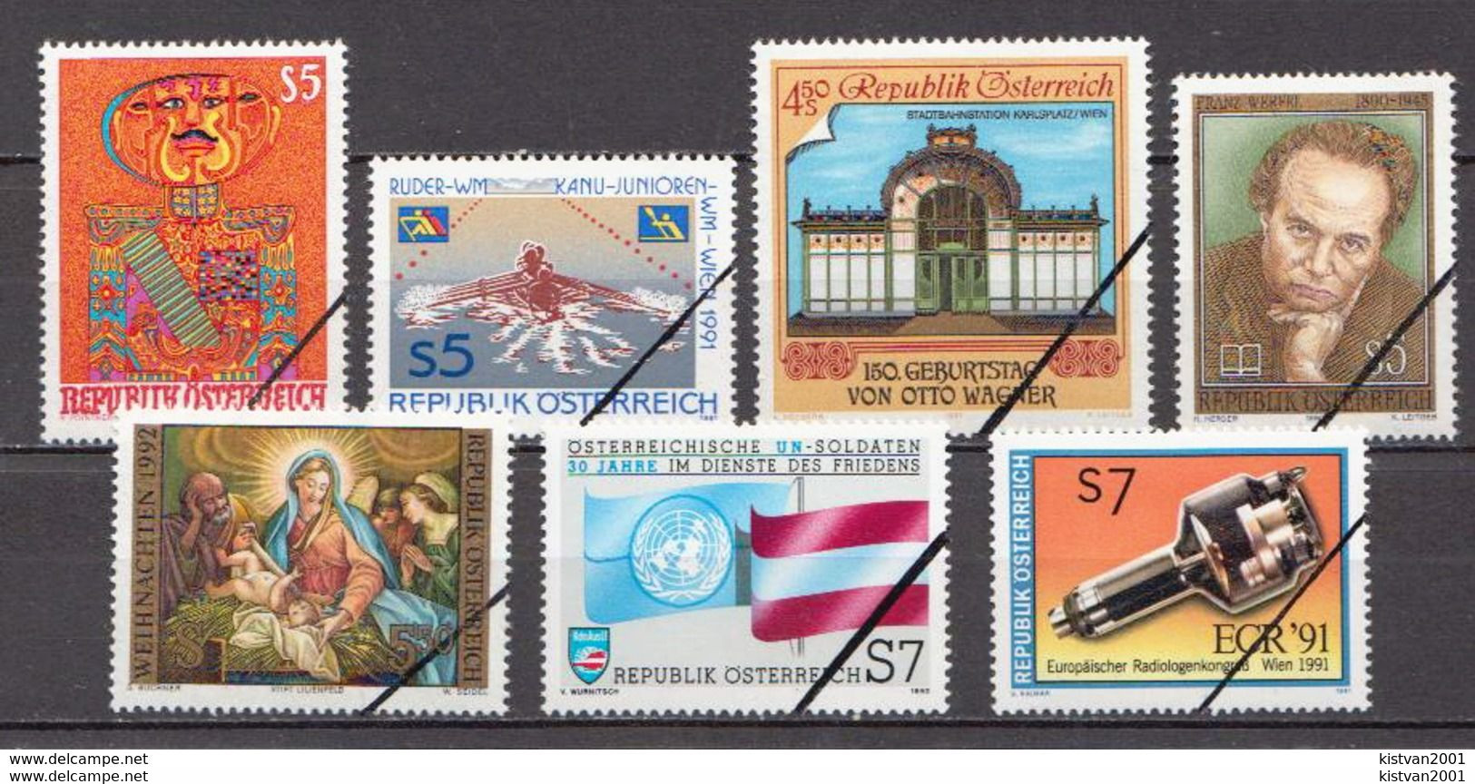 Slovenia mint postal stationery card with Vzorec / Specimen overprint and 7 more specimen items