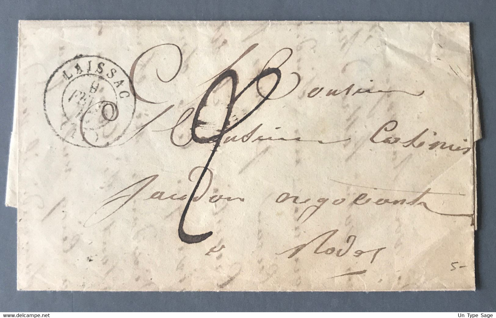 France Lettre De Laissac Pour Rodez 9.2.1847 - (B1247) - 1801-1848: Precursors XIX